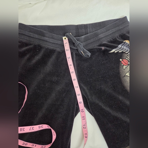 Ed Hardy Size M Luxurious BlackVelvet Sweat Pants - Picture 12 of 13
